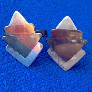 Mid century mixed metal sterling cuff links Fried